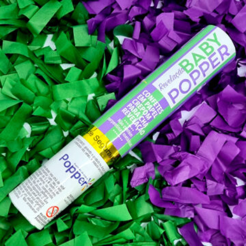Lança Confete Revelação Baby Verde Popper