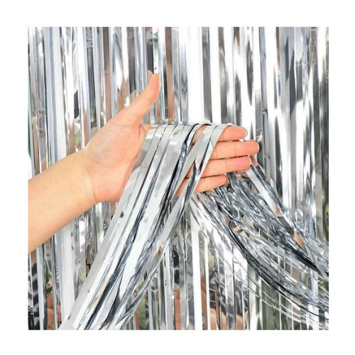 Cortina Metalizada Prata 