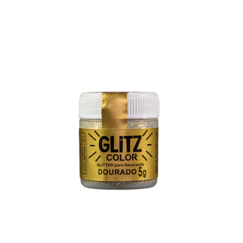 Glitter para Decoração Glitz Dourado Holográfico Fab